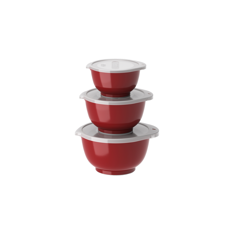 Nuovo set mini ciotole Margrethe 0,25 + 0,5 + 0,75 L Rosso