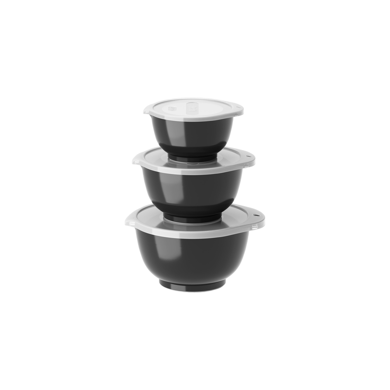 Nuovo set mini ciotole Margrethe 0,25 + 0,5 + 0,75 L Nero carbone