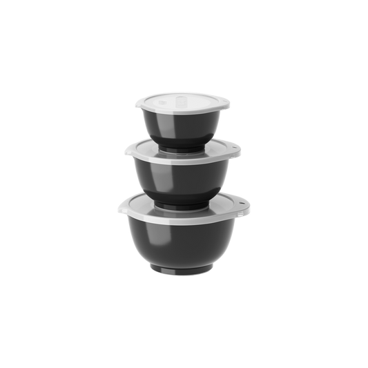 Nuovo set mini ciotole Margrethe 0,25 + 0,5 + 0,75 L Nero carbone