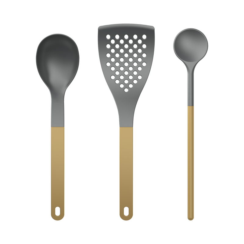 Set utensili cucina 1 Nuovo Optima 3 pezzi Nylon Curry