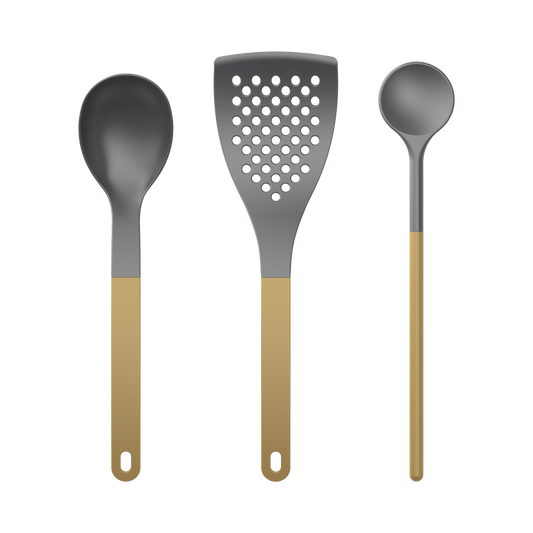 Set utensili cucina 1 Nuovo Optima 3 pezzi Nylon Curry