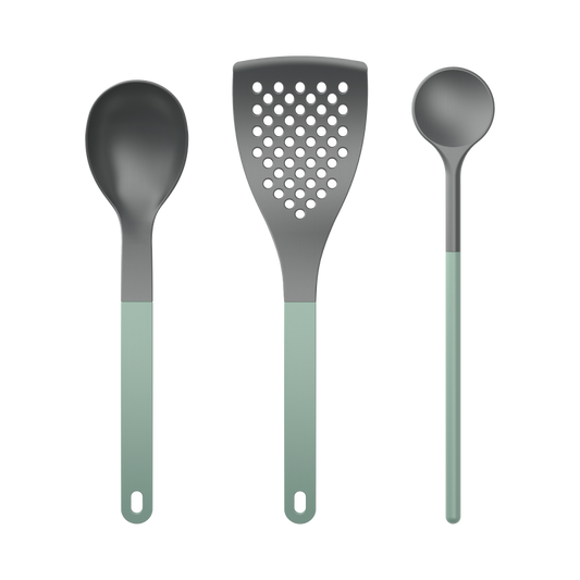 Set utensili cucina 1 Nuovo Optima 3 pezzi Nylon Verde nordico