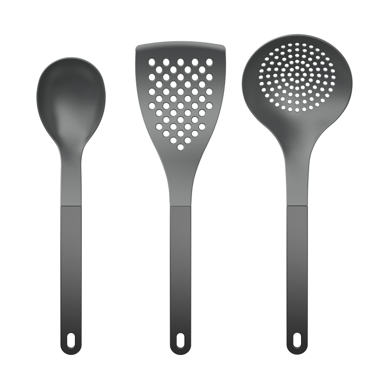 Set utensili cucina 2 Nuovo Optima 3 pezzi Nylon Nero