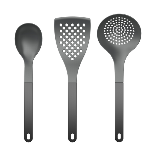 Set utensili cucina 2 Nuovo Optima 3 pezzi Nylon Nero