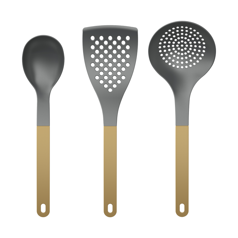 Set utensili cucina 2 Nuovo Optima 3 pezzi Nylon Curry