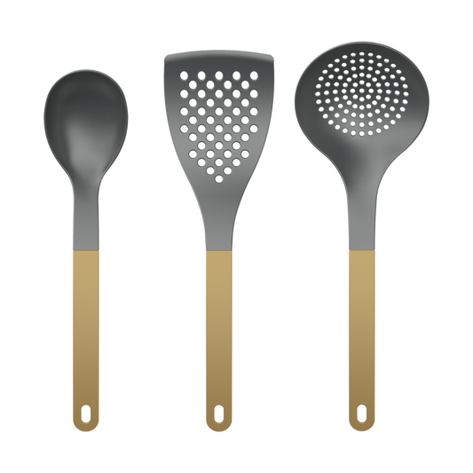 Set utensili cucina 2 Nuovo Optima 3 pezzi Nylon Curry