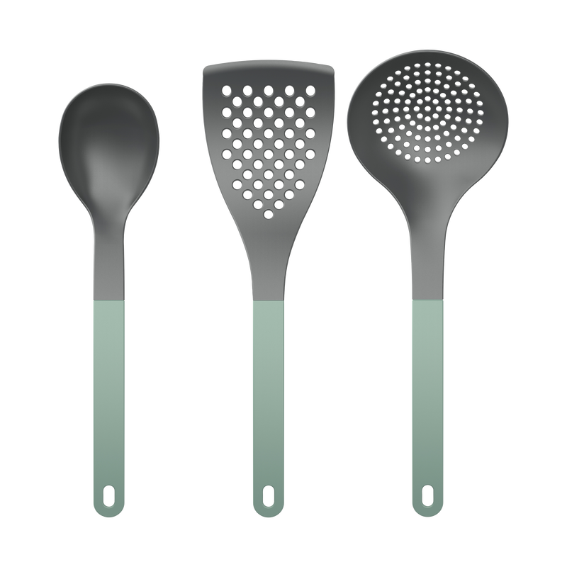 Set utensili cucina 2 Nuovo Optima 3 pezzi Nylon Verde nordico