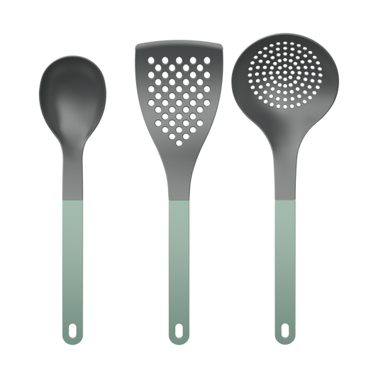 Set utensili cucina 2 Nuovo Optima 3 pezzi Nylon Verde nordico