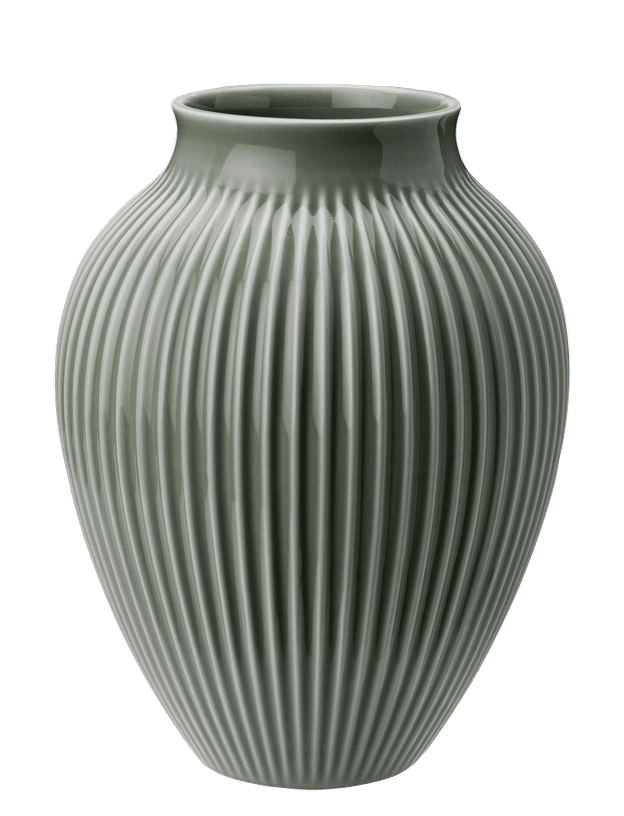 Vaso Knabstrup H 27 cm – Verde celadon ondulato opaco