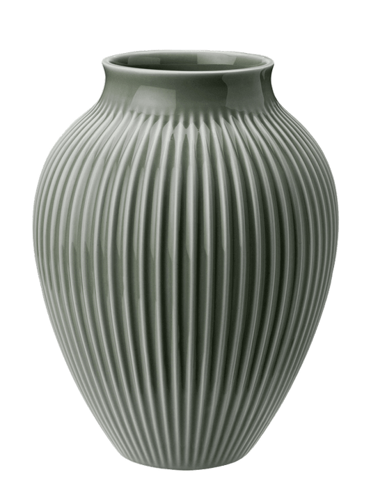 Vaso Knabstrup H 27 cm – Verde celadon ondulato opaco