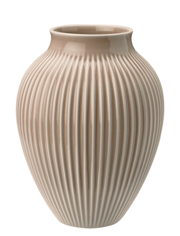 Vaso Knabstrup H 27 cm – Rosa polverosa ondulata opaca