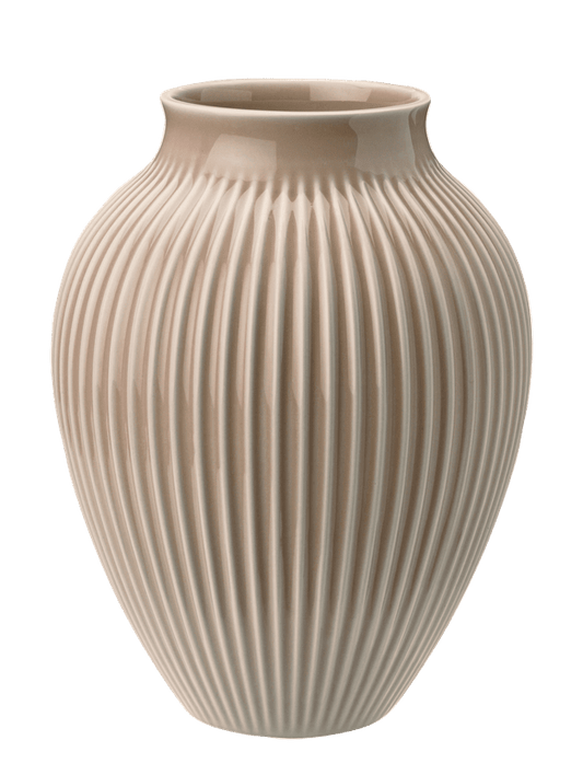 Vaso Knabstrup H 27 cm – Rosa polverosa ondulata opaca
