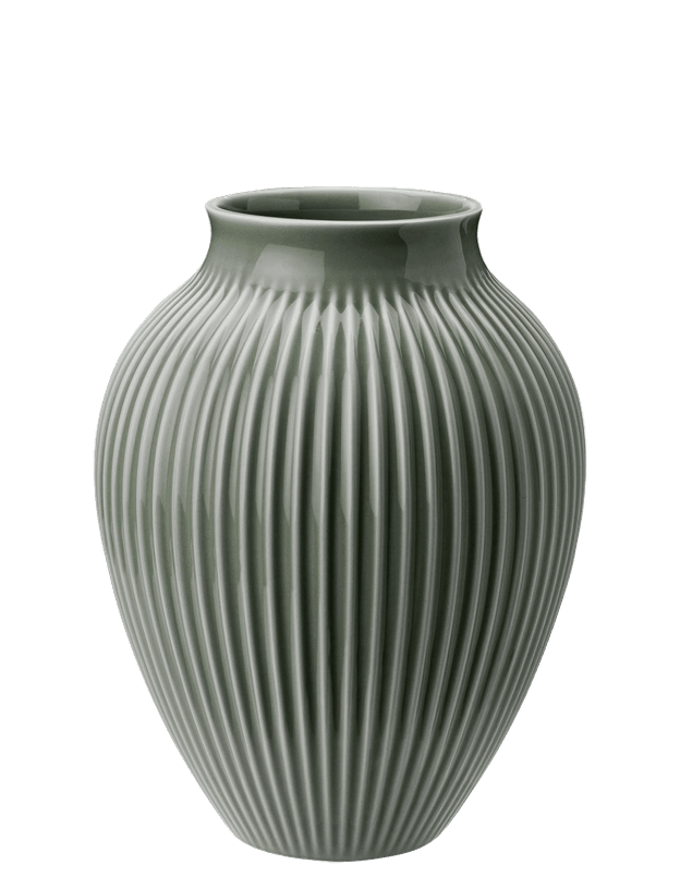 Vaso Knabstrup H 20 cm – Verde celadon ondulato opaco