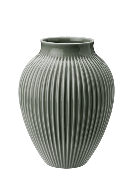 Vaso Knabstrup H 20 cm – Verde celadon ondulato opaco