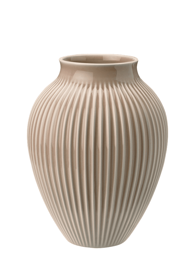Vaso Knabstrup H 20 cm – Rosa polverosa ondulata opaca