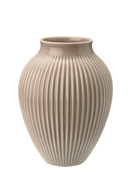 Vaso Knabstrup H 20 cm – Rosa polverosa ondulata opaca