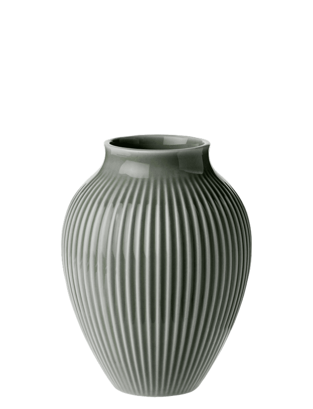 Vaso Knabstrup H 12,5 cm – Verde celadon ondulato opaco
