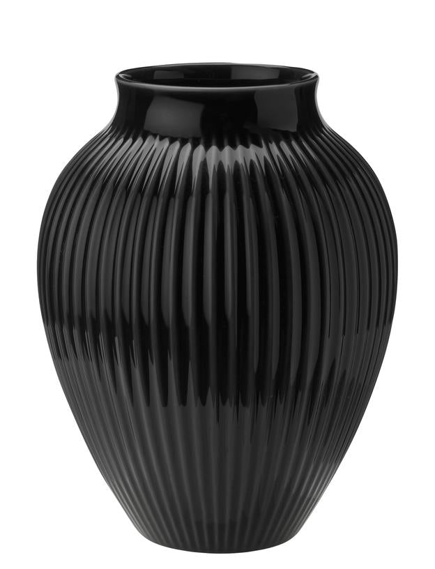 Vaso Knabstrup H 27 cm – Nero ondulato