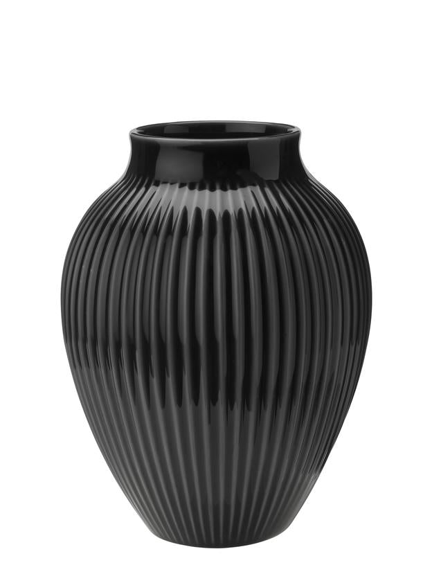 Vaso Knabstrup H 20 cm – Nero ondulato