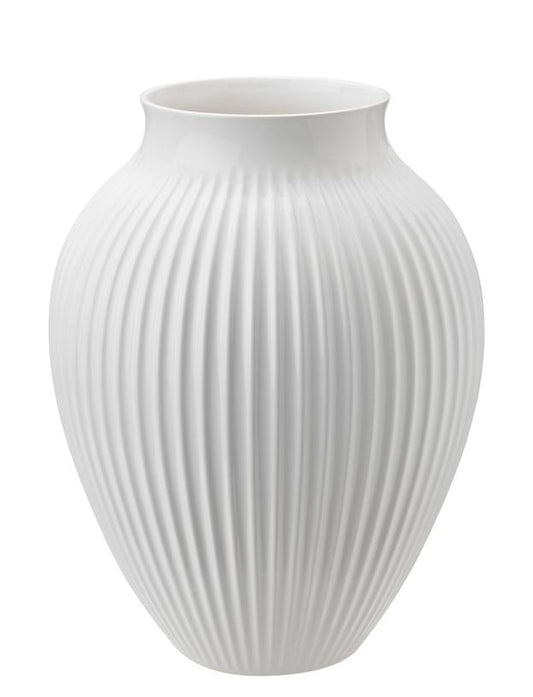 Vaso Knabstrup H 27 cm – Bianco ondulato