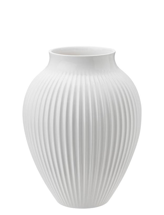 Vaso Knabstrup H 20 cm – Bianco ondulato