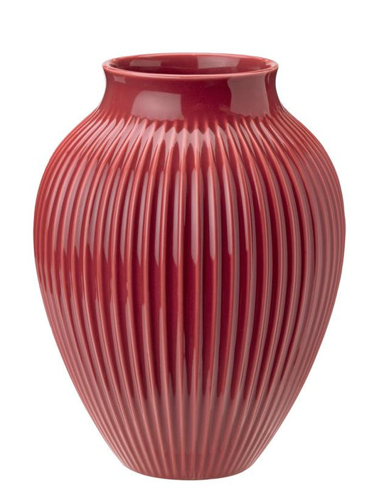 Vaso Knabstrup H 27 cm – Bordeaux ondulato